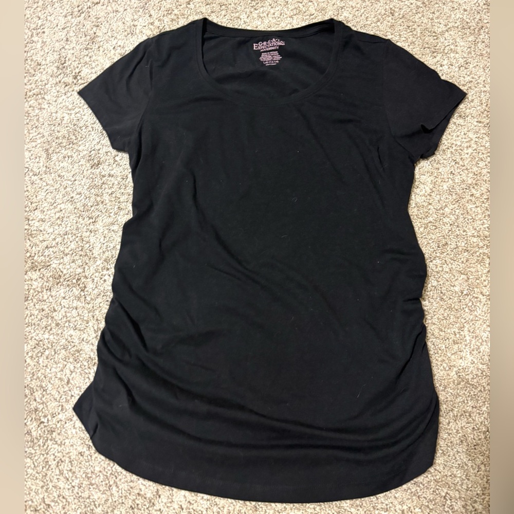 Great Expectations Maternity Black Short Sleeve Tee